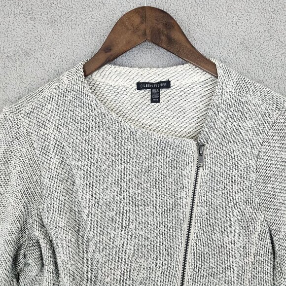 Eileen Fisher Womens M Tweed Organic Cotton  Full Zip Jacket   GT - Picture 6 of 8